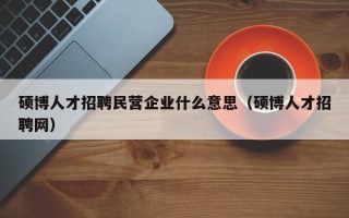 硕博人才招聘民营企业什么意思（硕博人才招聘网）