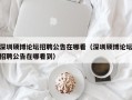 深圳硕博论坛招聘公告在哪看（深圳硕博论坛招聘公告在哪看到）