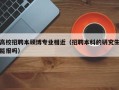 高校招聘本硕博专业相近（招聘本科的研究生能报吗）